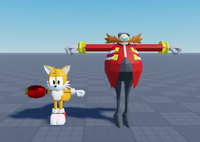 Tails' old model along with Eggman's old model