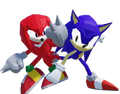 Sonic posing with Knuckles